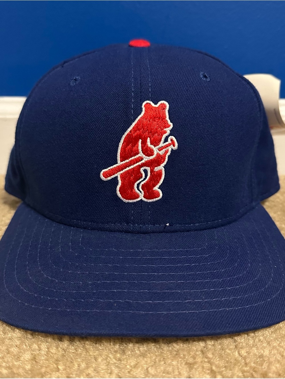 Vintage New Era Cubs Minor League Snapback Hat Cap DuPont Visor Size M/L 80’s